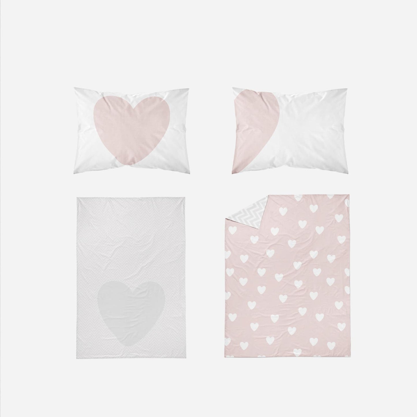 Pink Hearts Bed Set