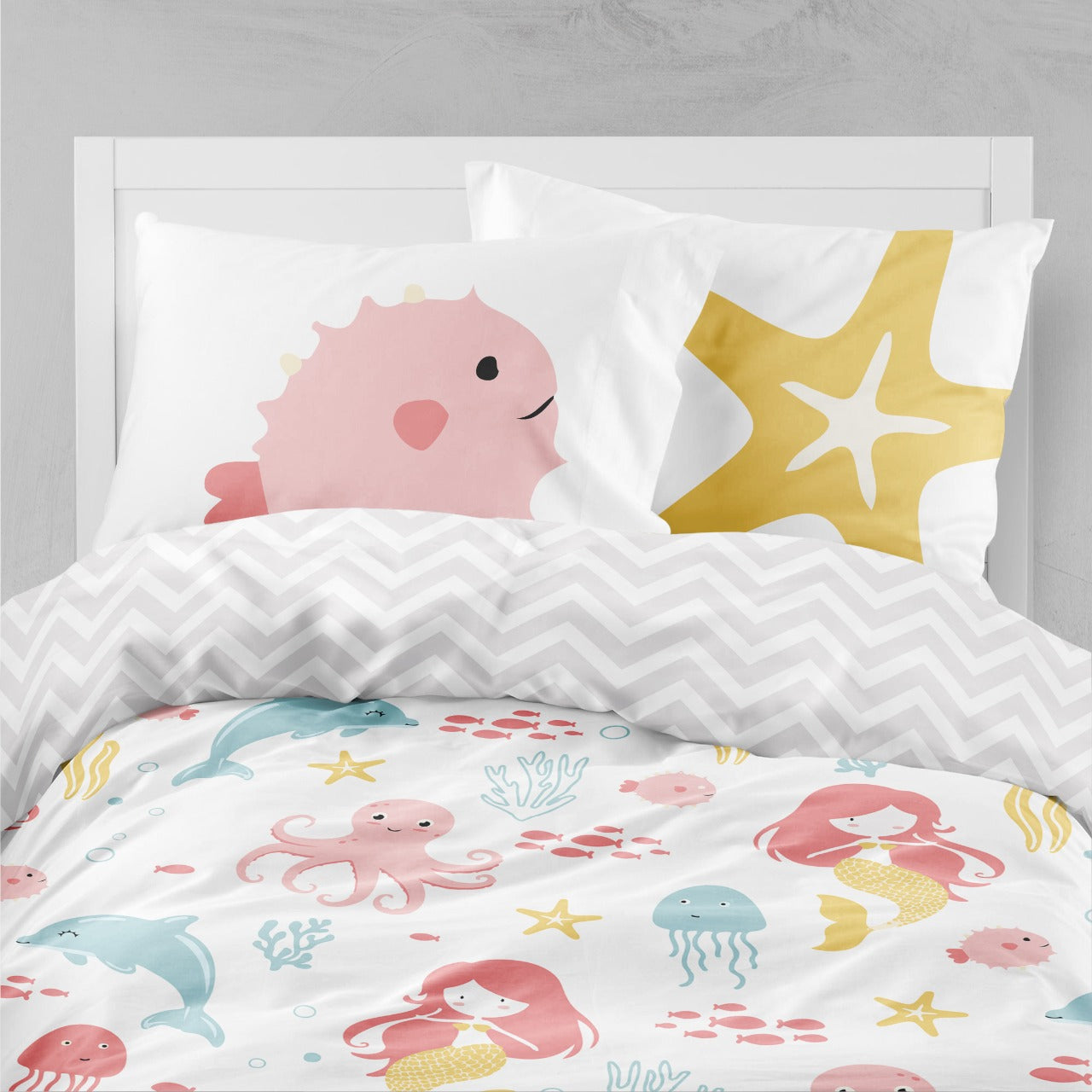 Little Blessings Cute Fish Sea Two Pillowcases Only