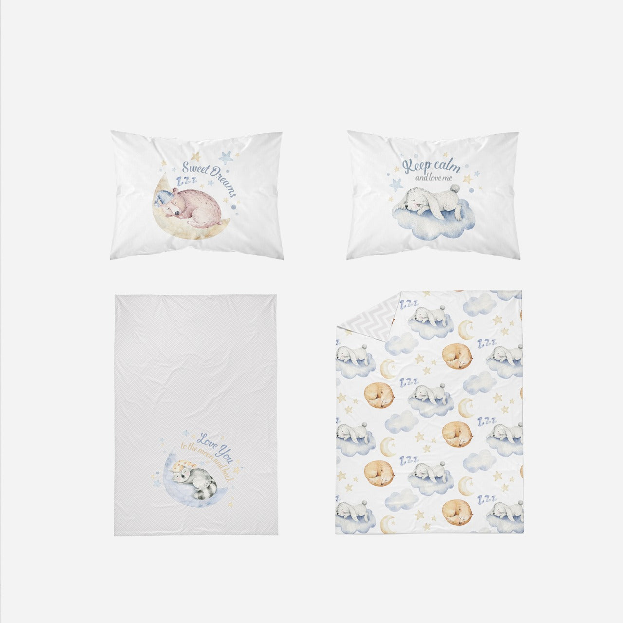 Little Blessings Fluffy Cloud Bedsheet & Two Pillowcases Only