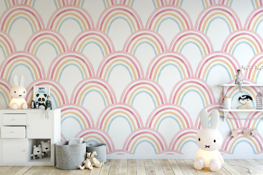 Little Blessings Pastel Rainbow Wallpaper