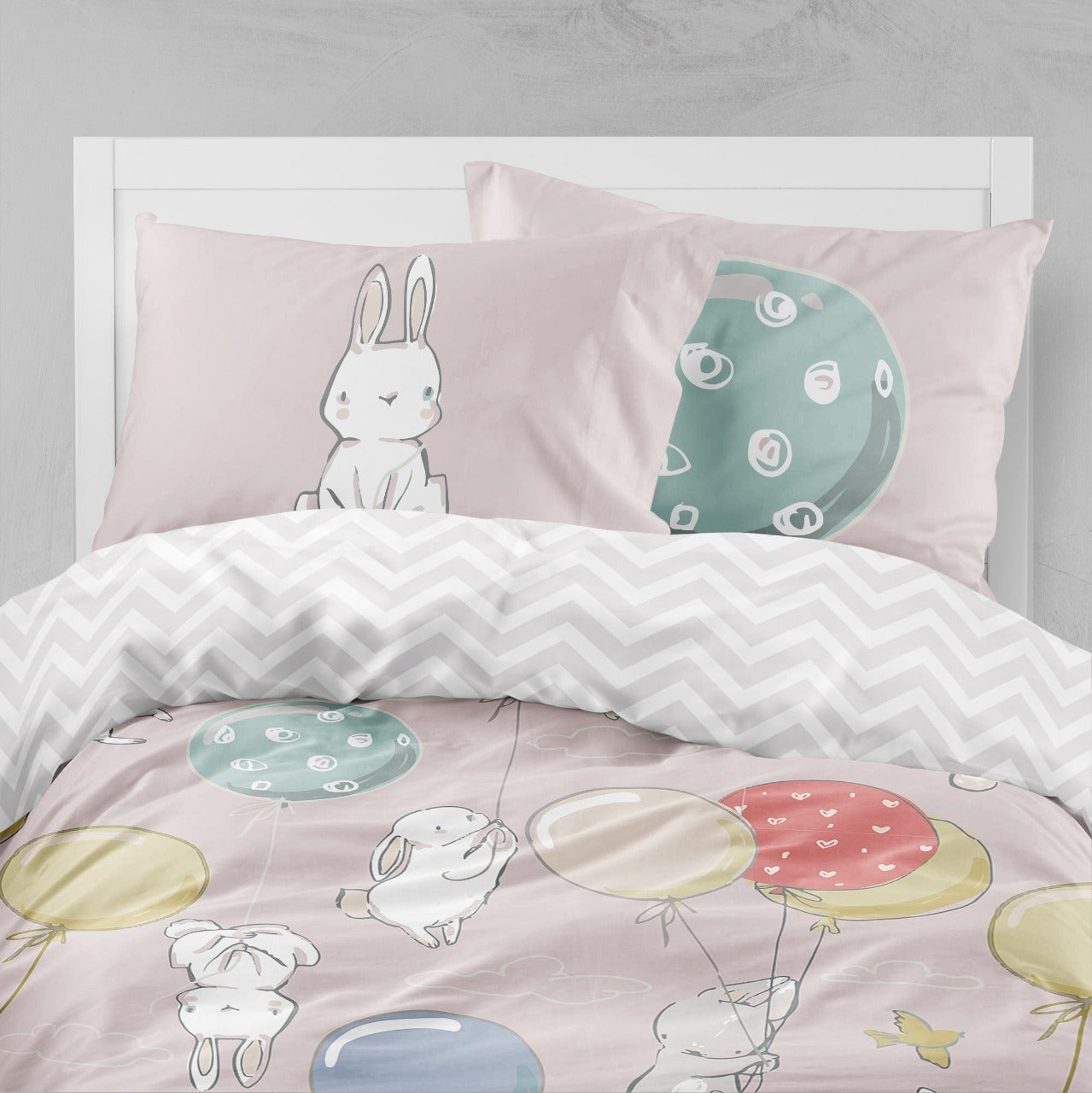 Little Blessings Pink Animals and Air Balloons Two Pillowcases Only