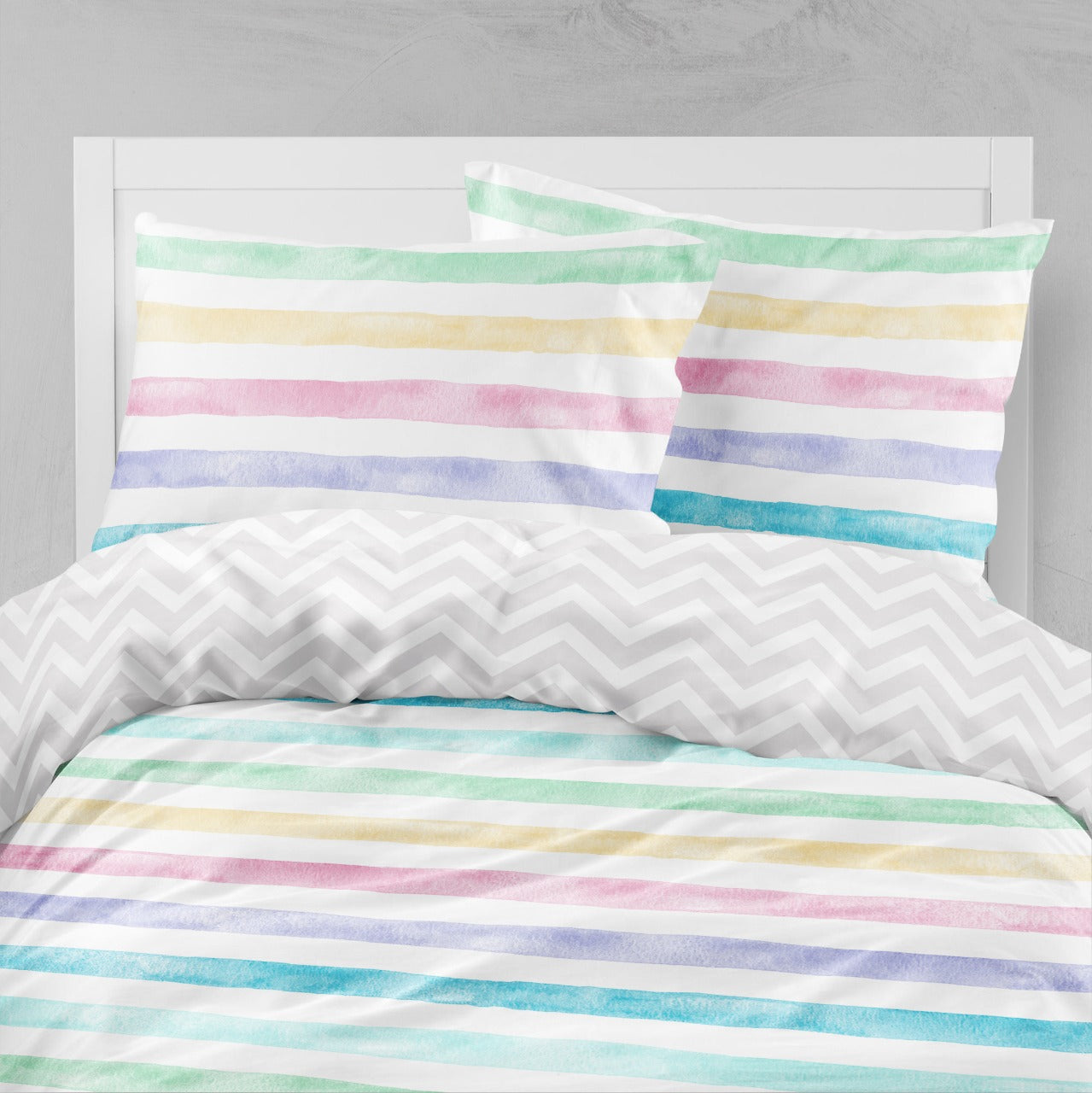 Little Blessings Rainbow Coloured Two Pillowcases Only