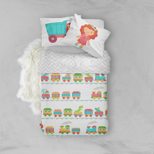 Little Blessings Toys and Trains Bed Set