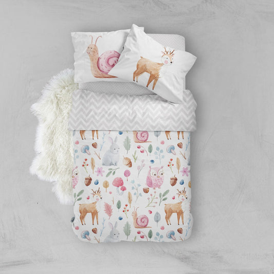 Little Blessings Watercolour Woods Animals Bed Set