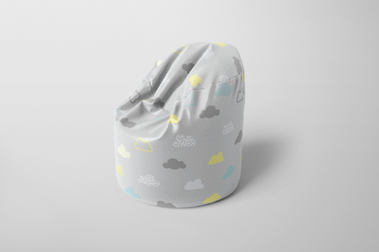 Pastel Clouds Grey Bean Bag