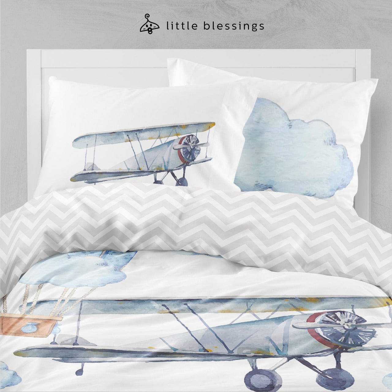 Watercolour Airplane Bed Set