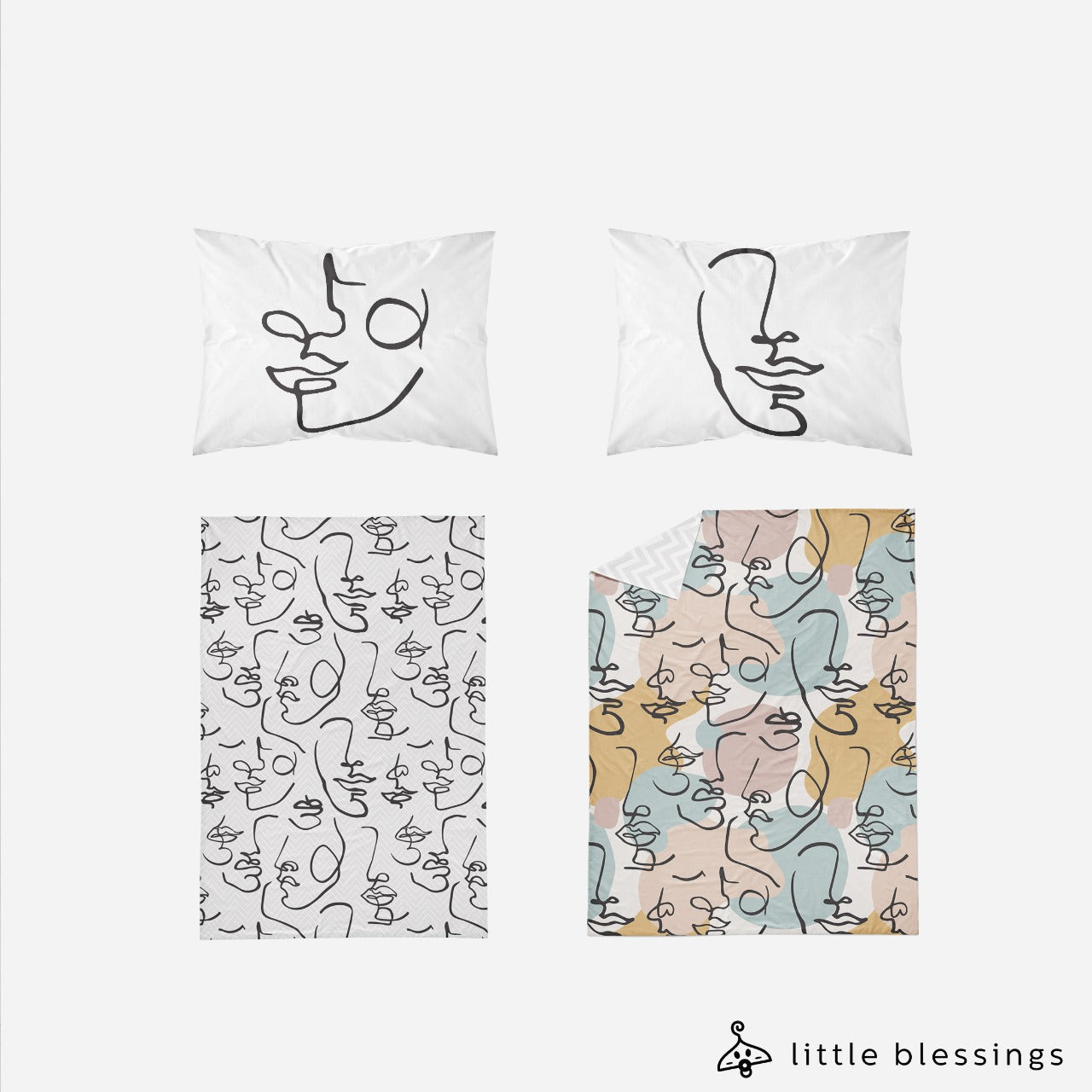 Single Line Art Bed Set