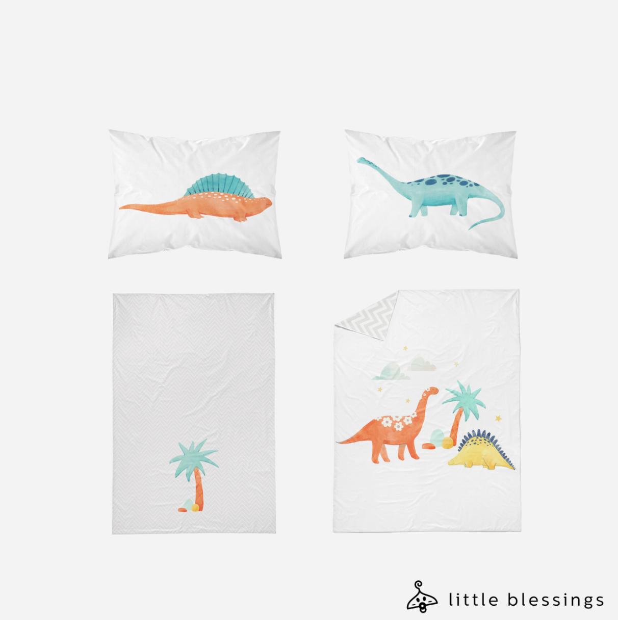 Watercolour Dinosaurs Bed Set