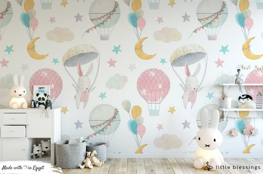 Hot Air Balloon Bunny Wallpaper